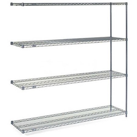 Nexel 5 Tier Wire Shelving Add-On Unit, 72W x 21D x 63H A21726N5